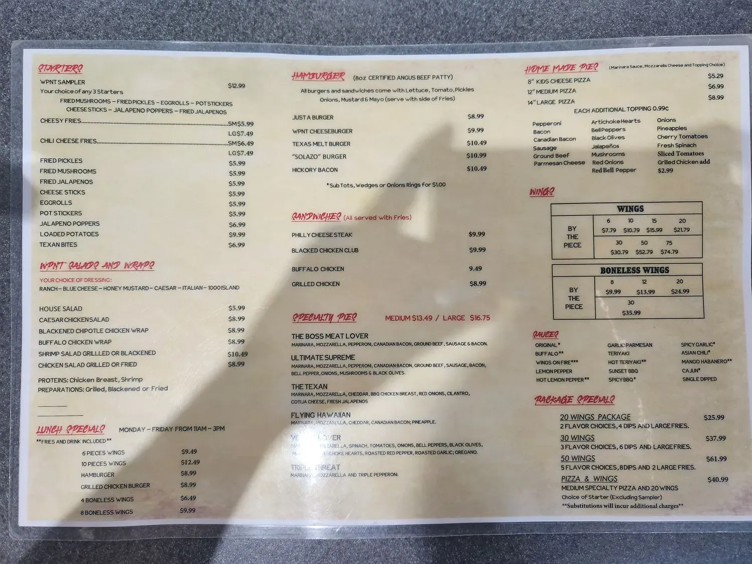 Menu 1