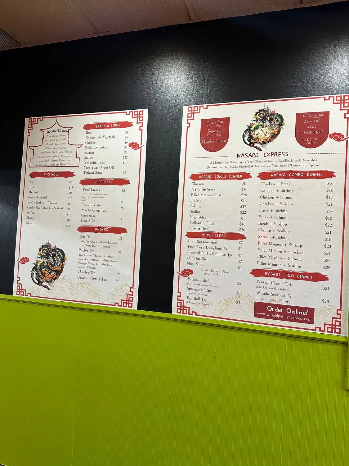Wasabi Pattaya Express 604 Canton Rd Menu Akron, OH Checkle