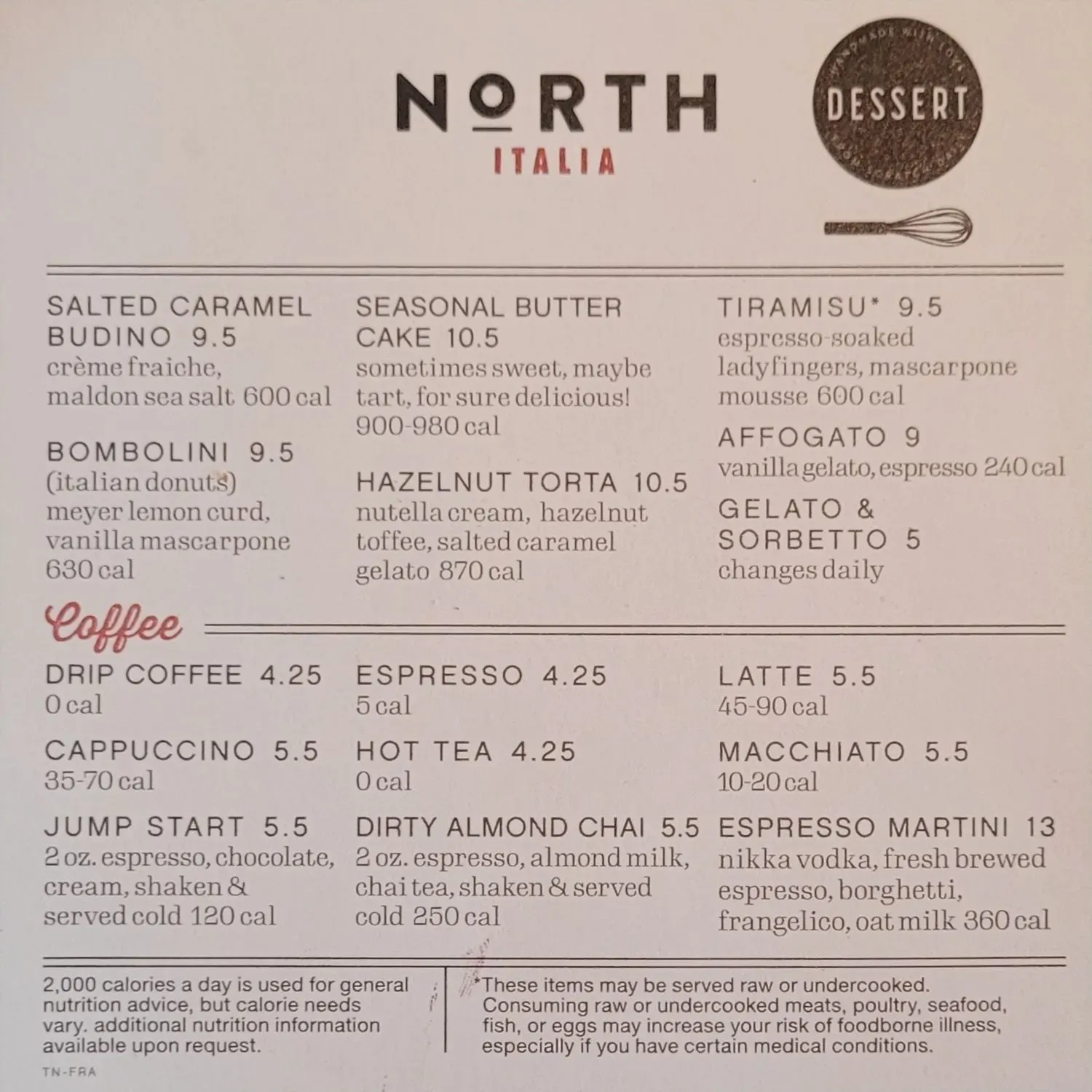 North Italia Menu - Updated November 2025