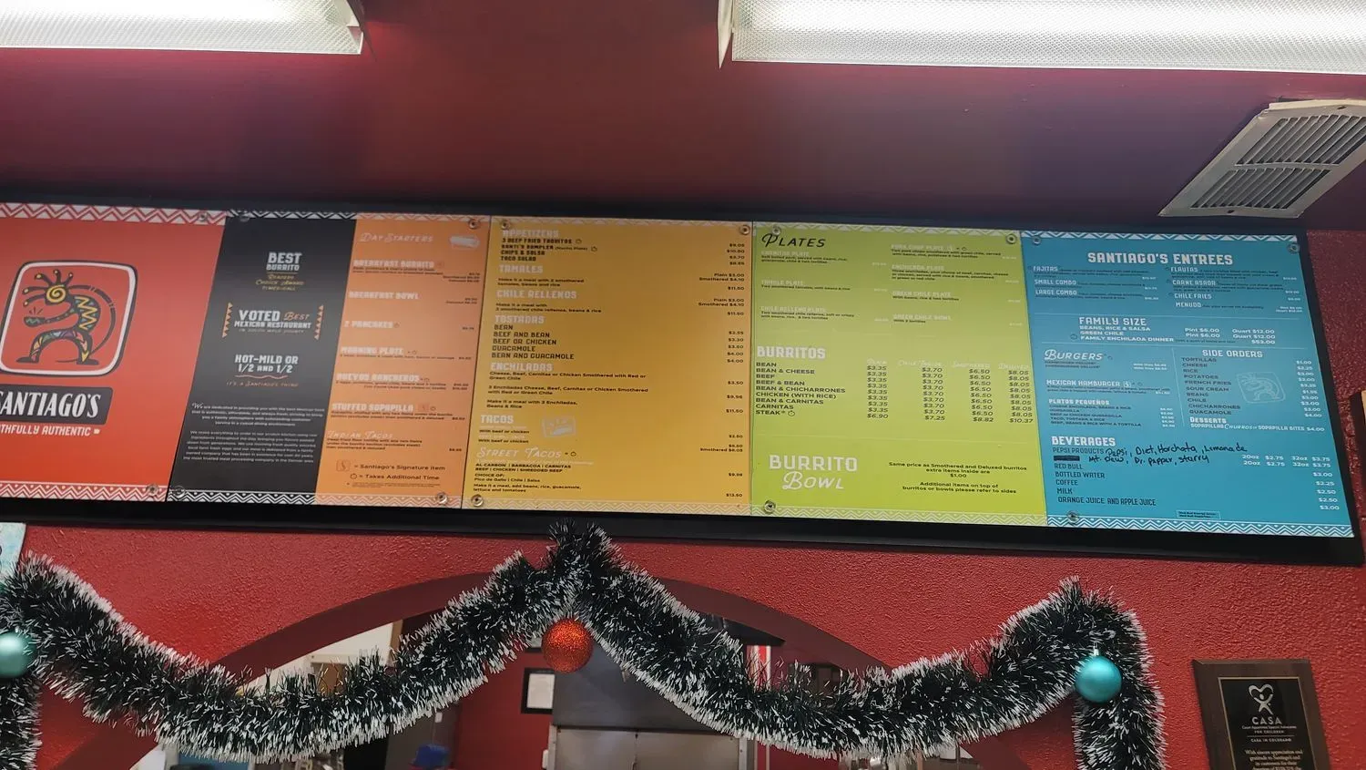 Santiago's Mexican Restaurant Menu - Updated November 2025