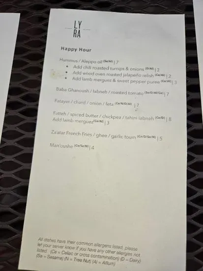 Menu 5