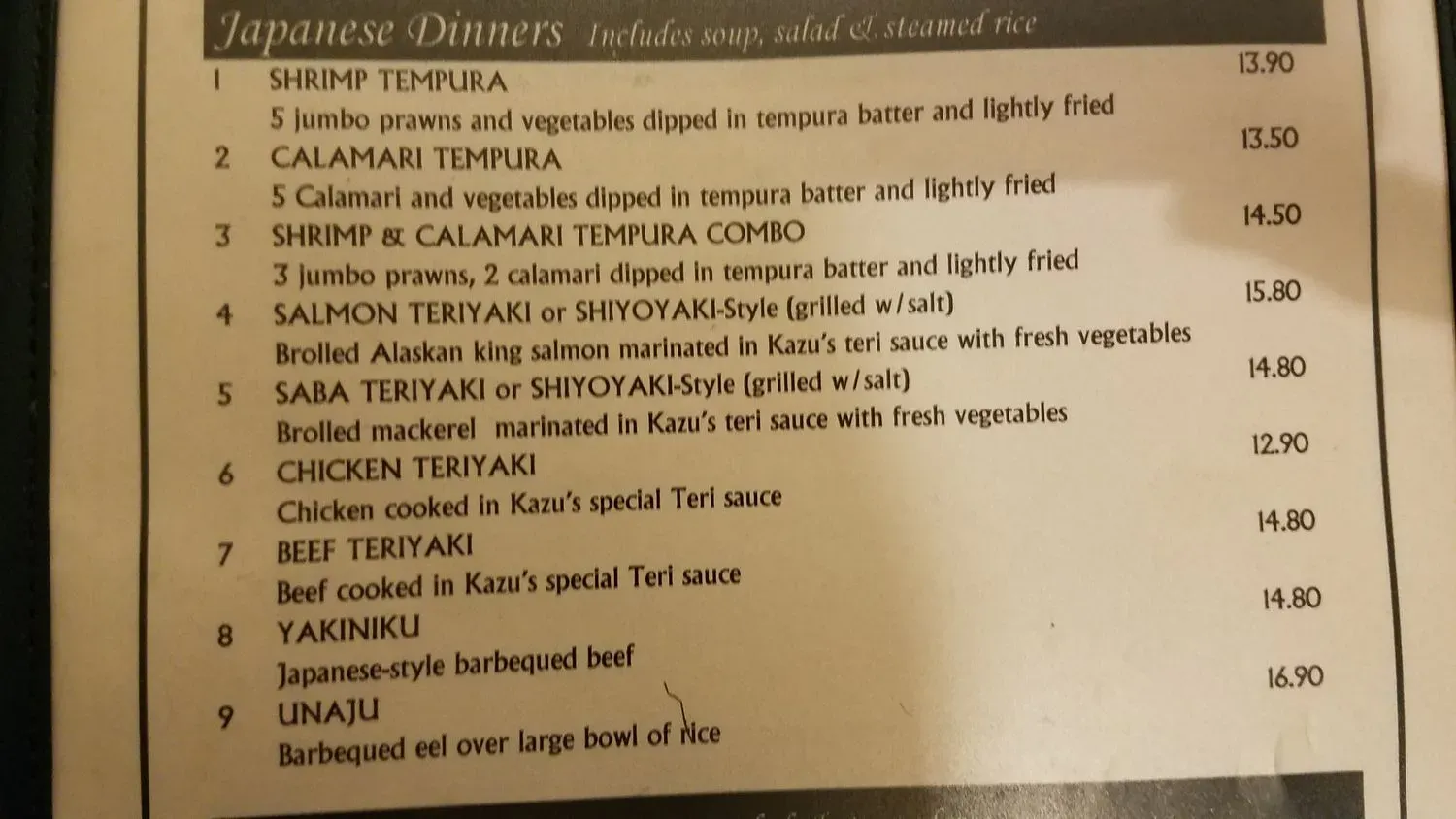 Menu 5