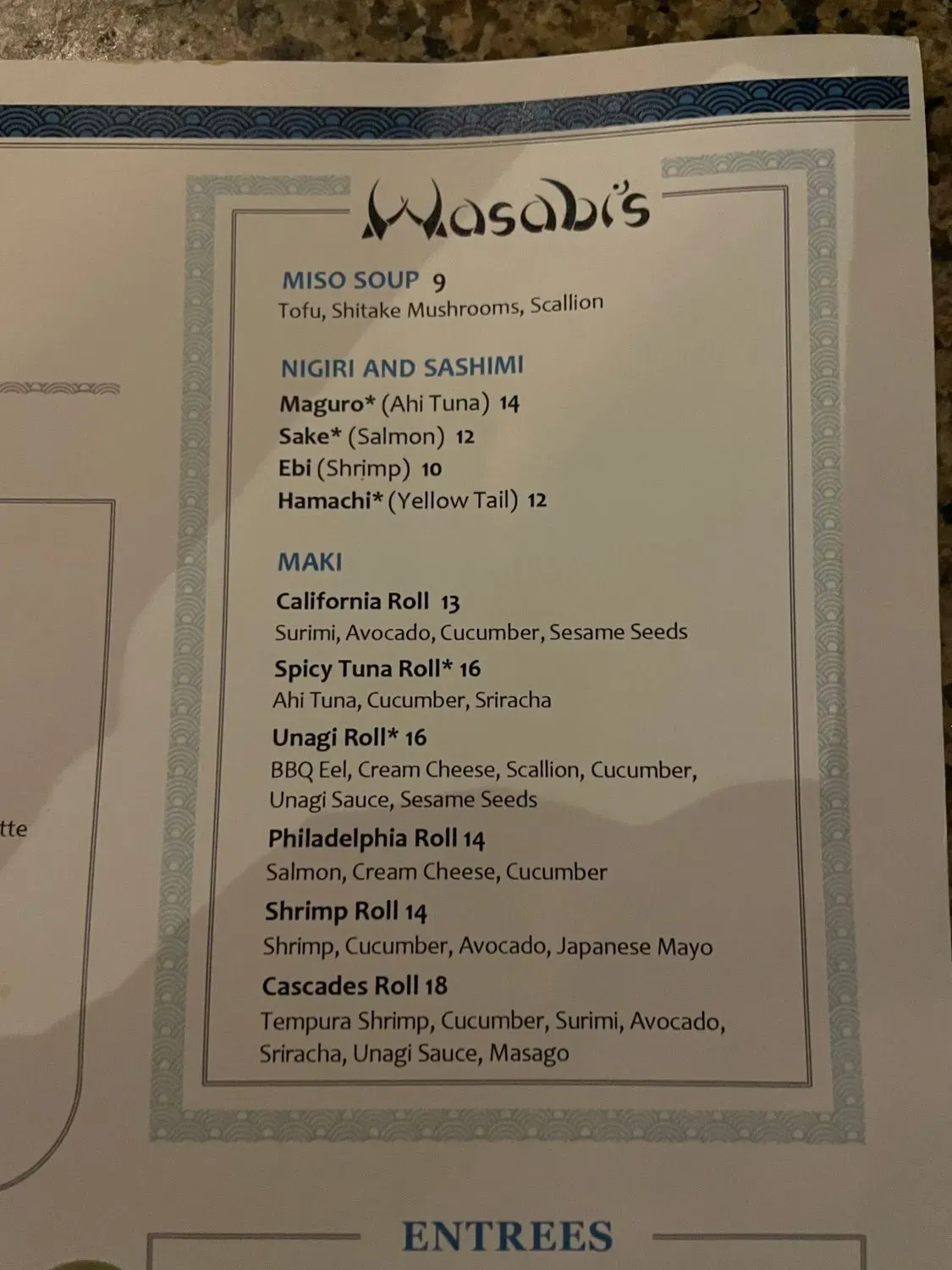 Menu 1