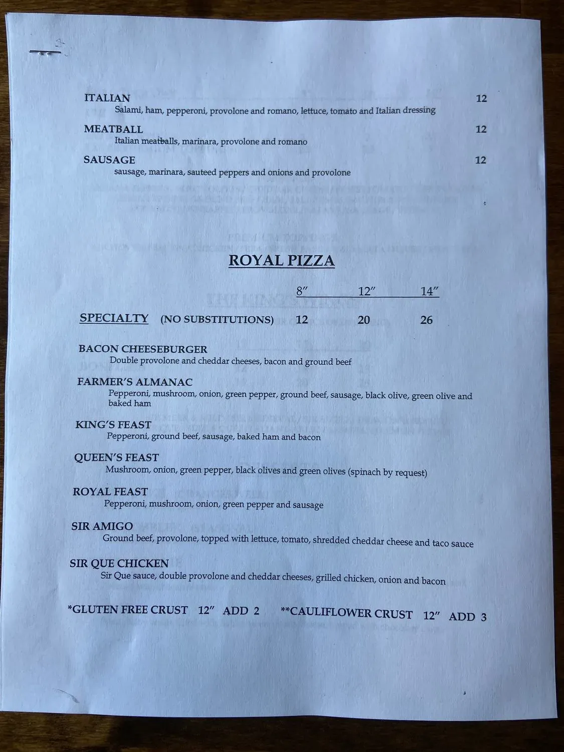 Menu 1