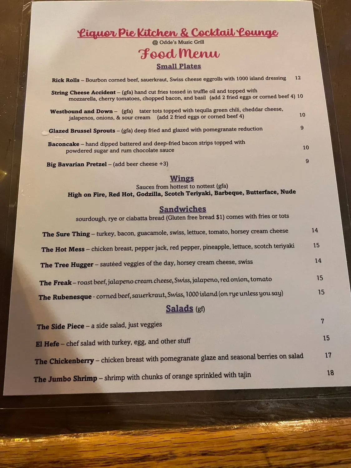 Menu 5