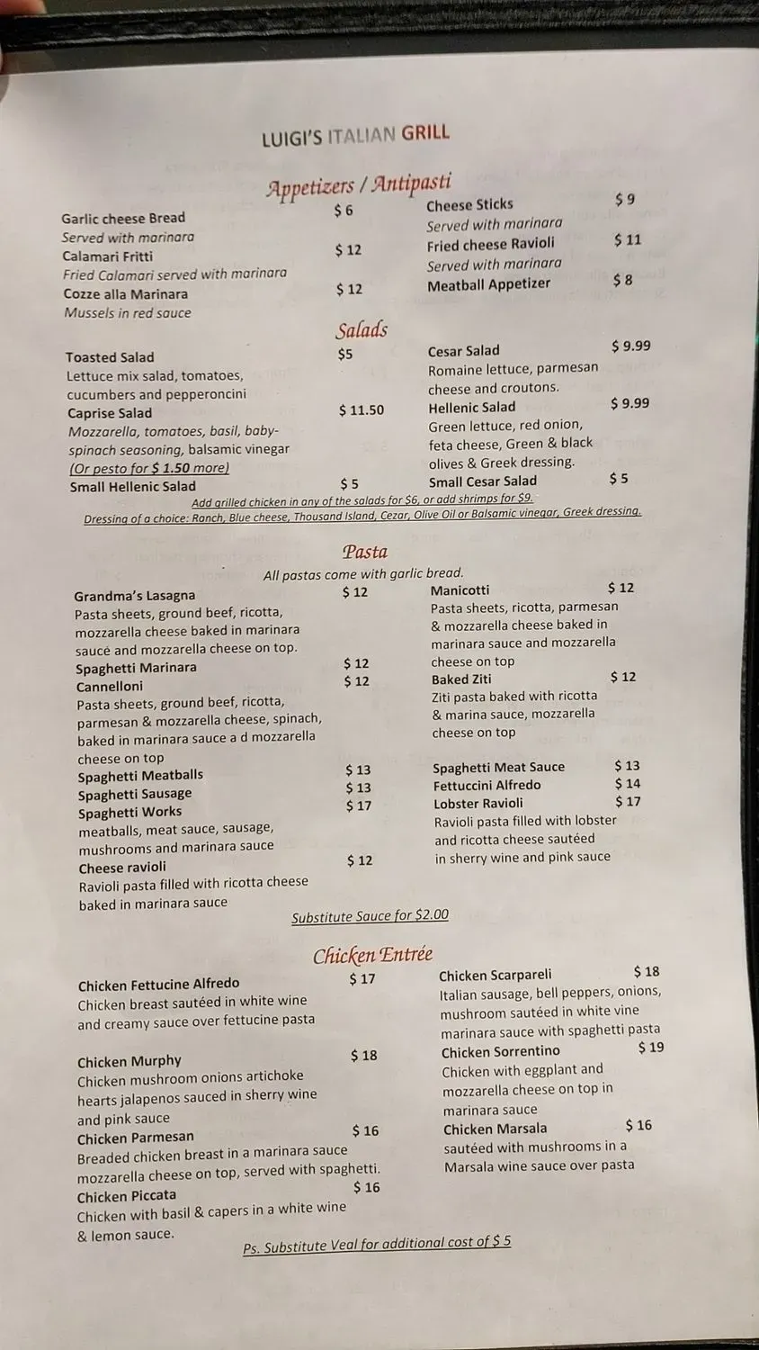 Menu 5