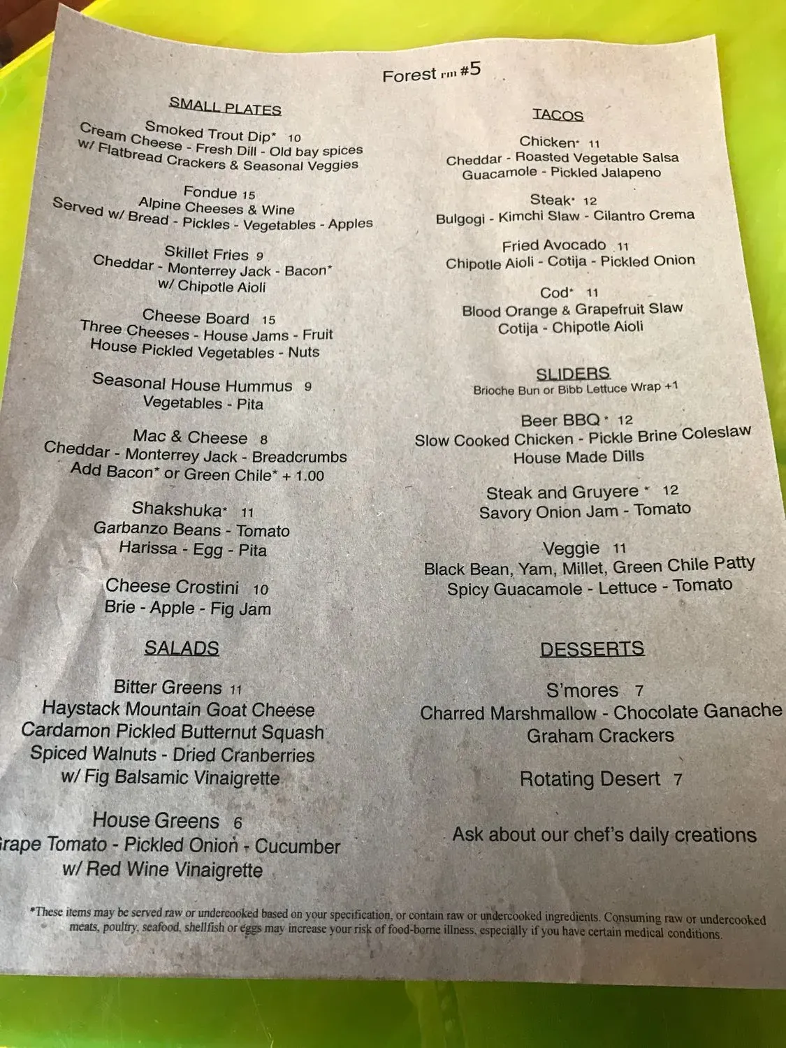 Menu 2