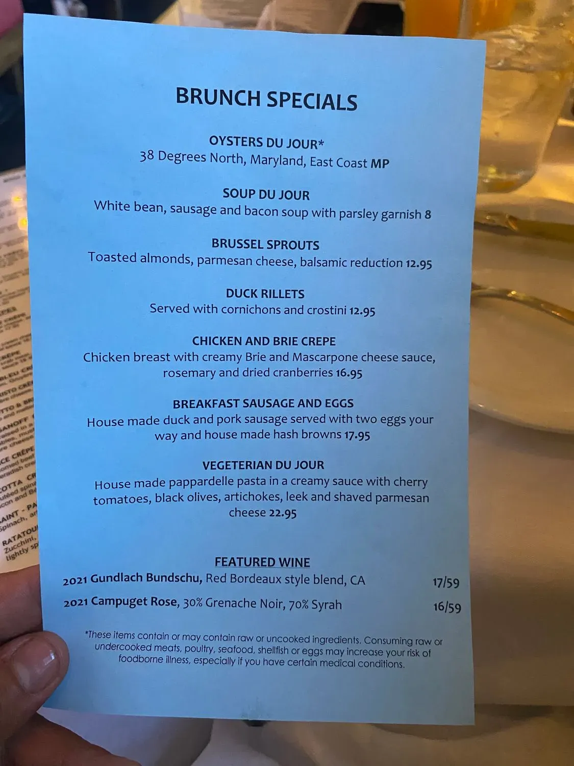 Bon Ami Menu - Updated November 2025