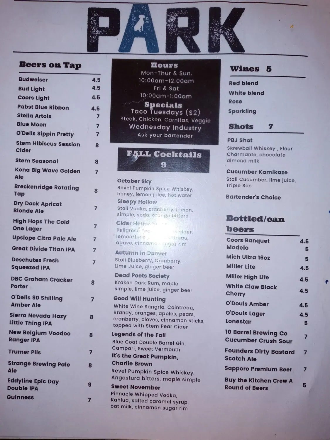 Menu 1