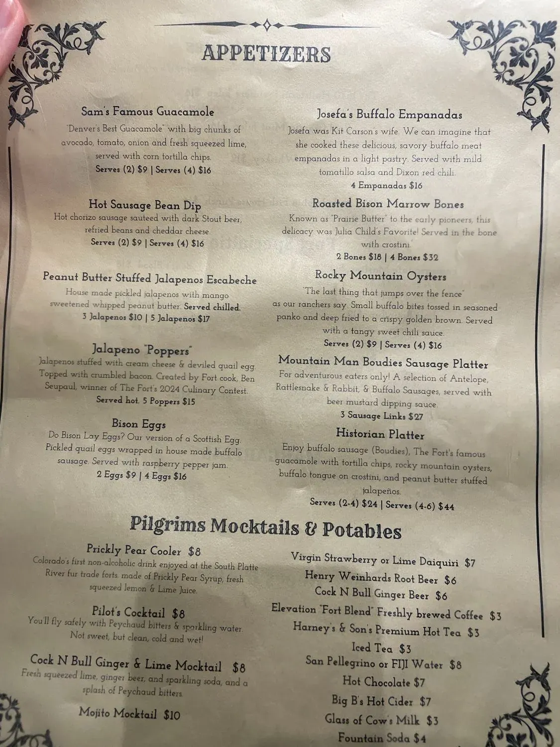 The Fort Menu - Updated November 2025