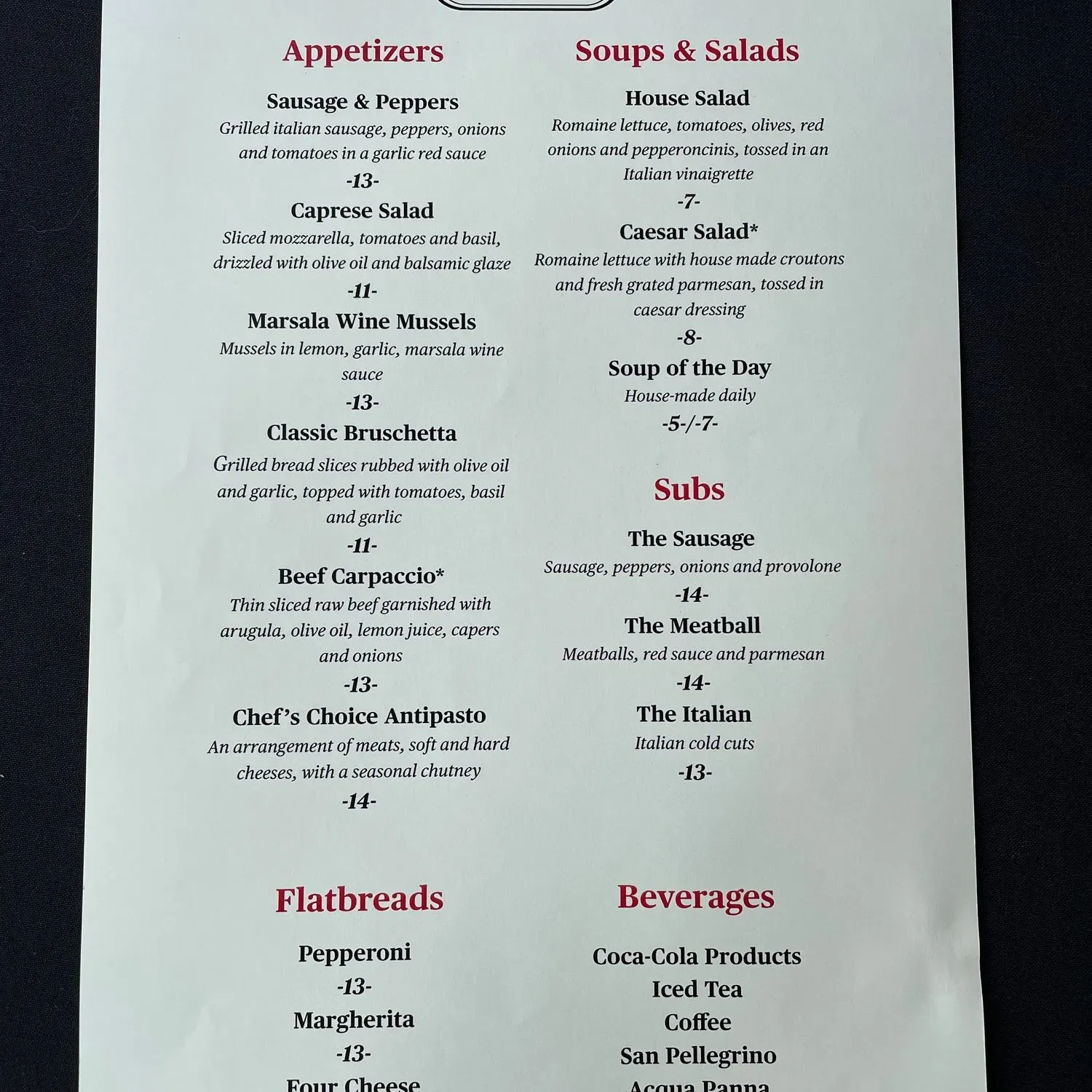 Menu 1