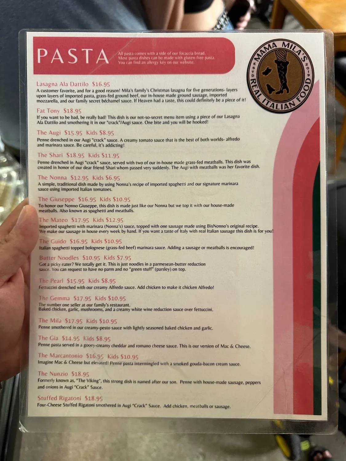 Mama Mila’s Menu - Updated November 2025