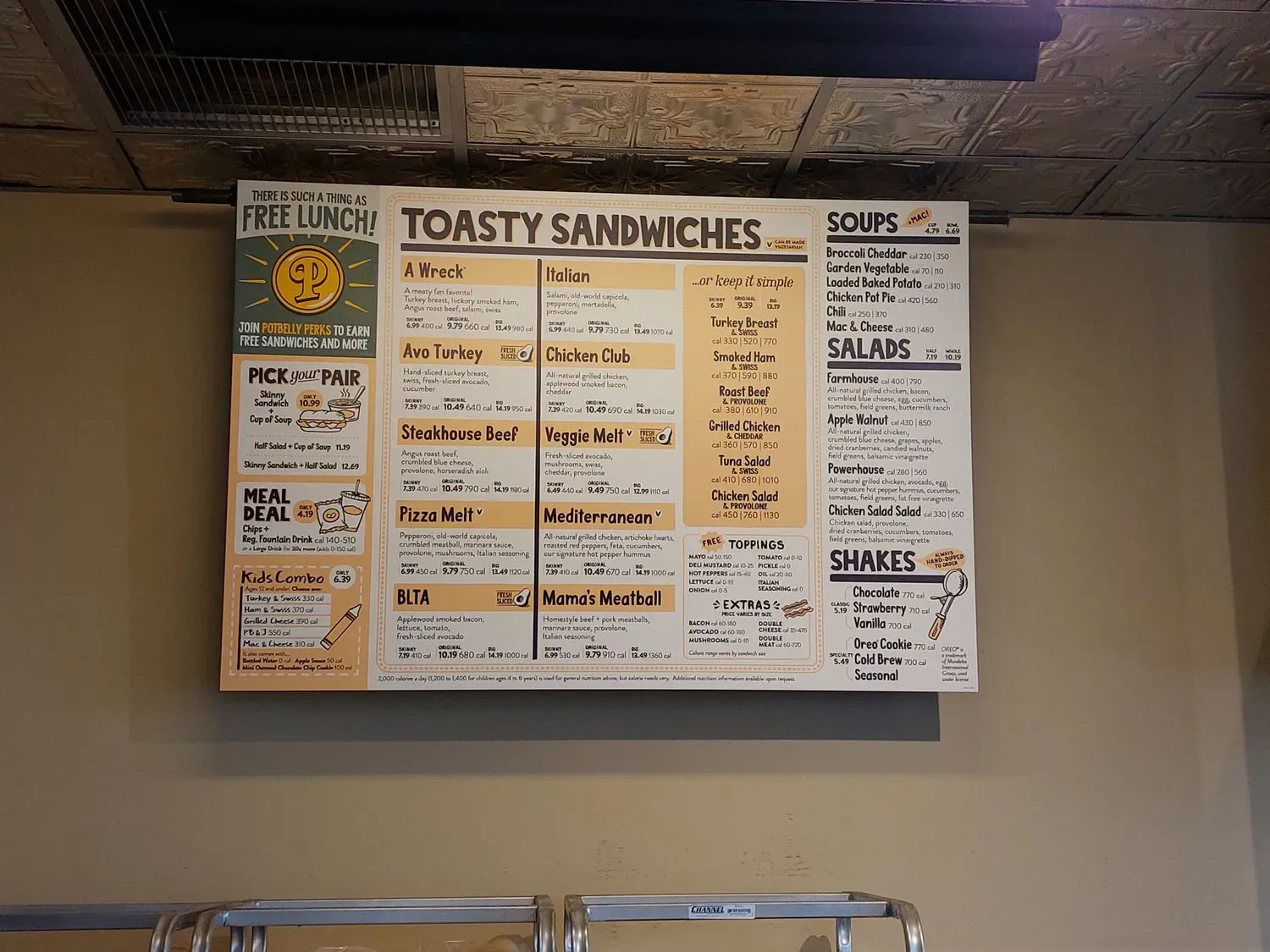 Potbelly Menu - Updated November 2025