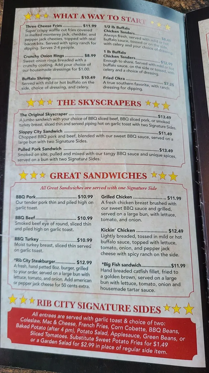 Rib City - Arvada Menu - Updated November 2025