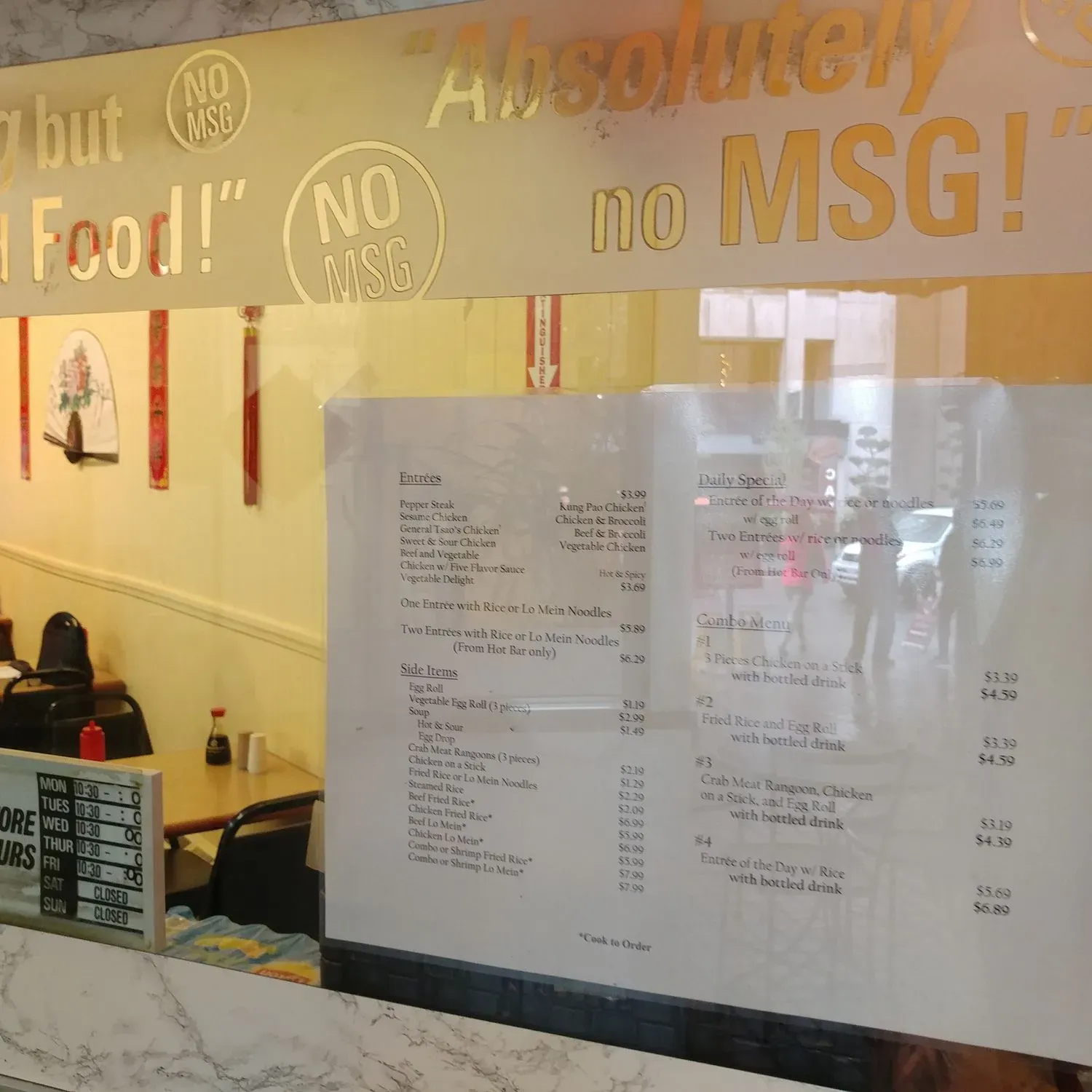 Oriental Lunch Menu - Updated November 2025