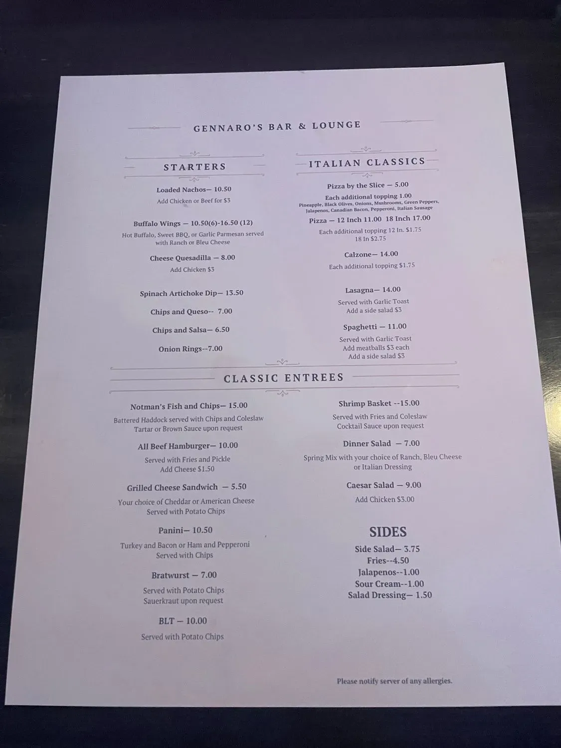 Menu 1