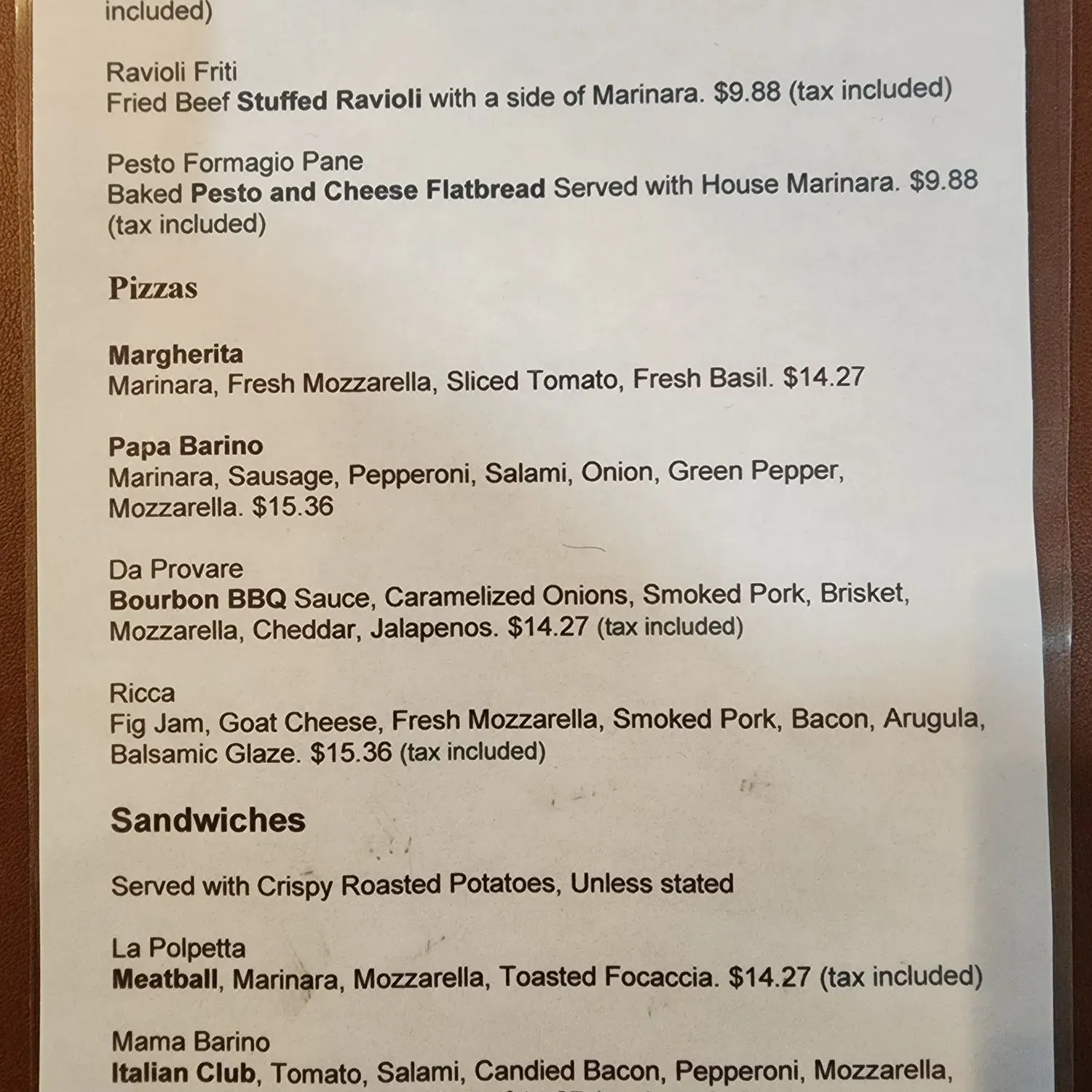 Menu 2