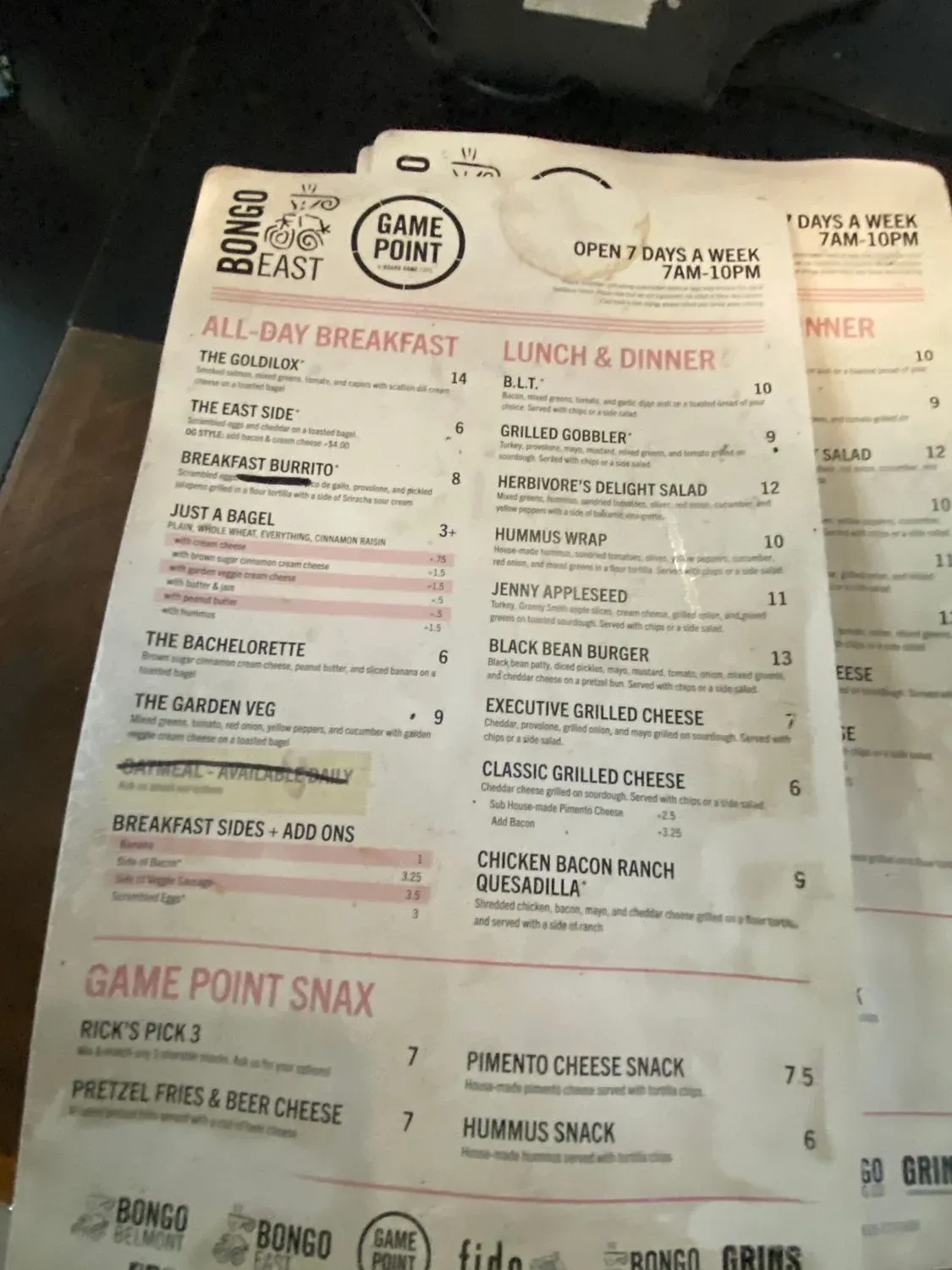 Menu 5