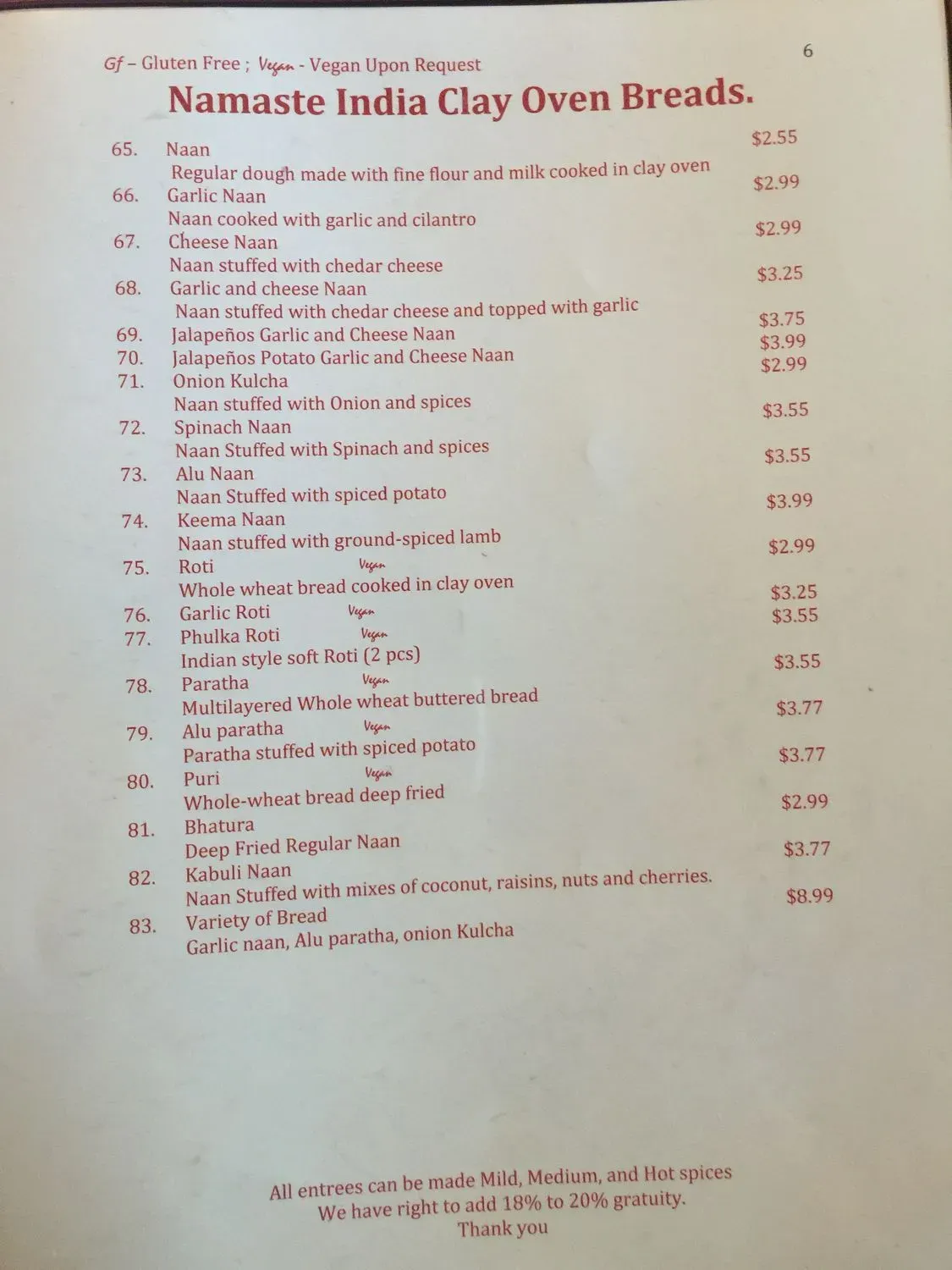 Menu 6