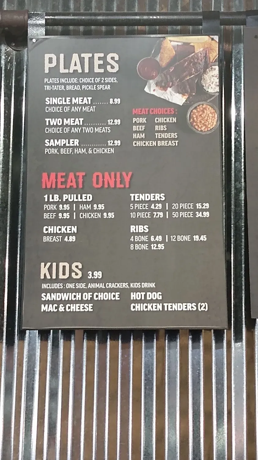 Rick's Barbecue Menu - Updated November 2025
