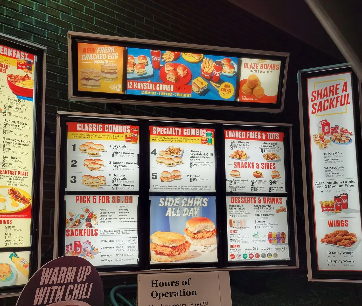 Krystal Menu - Updated November 2025
