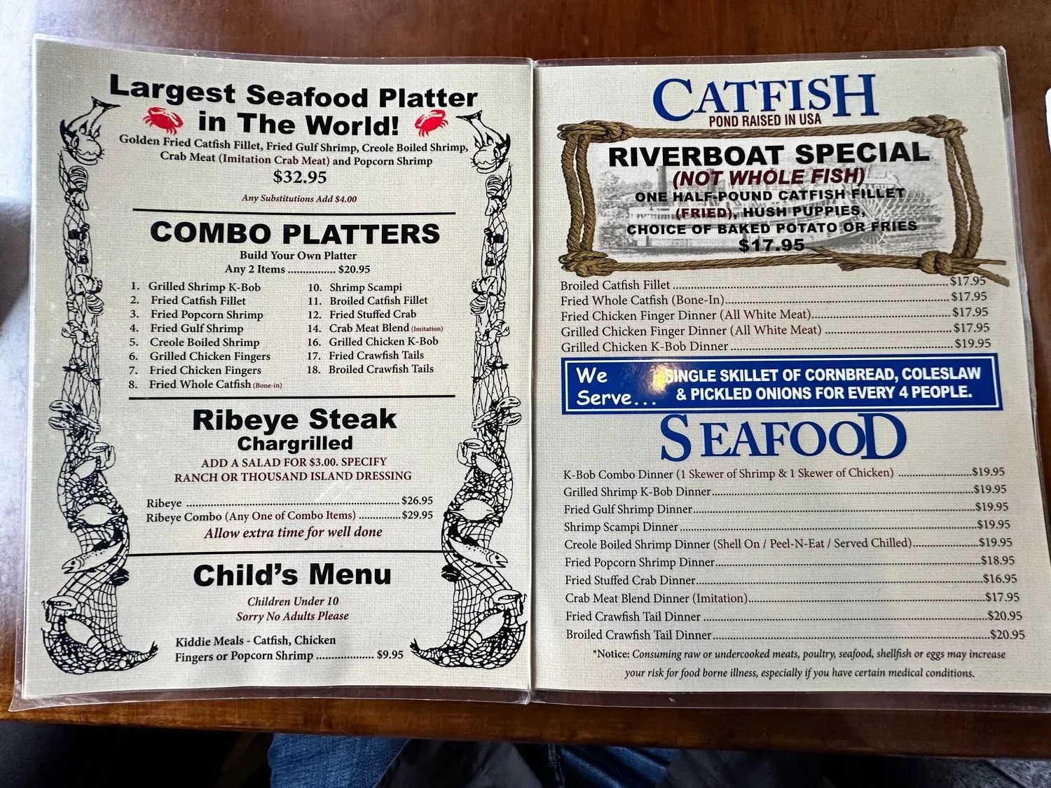 Top O' the River Menu - Updated November 2025