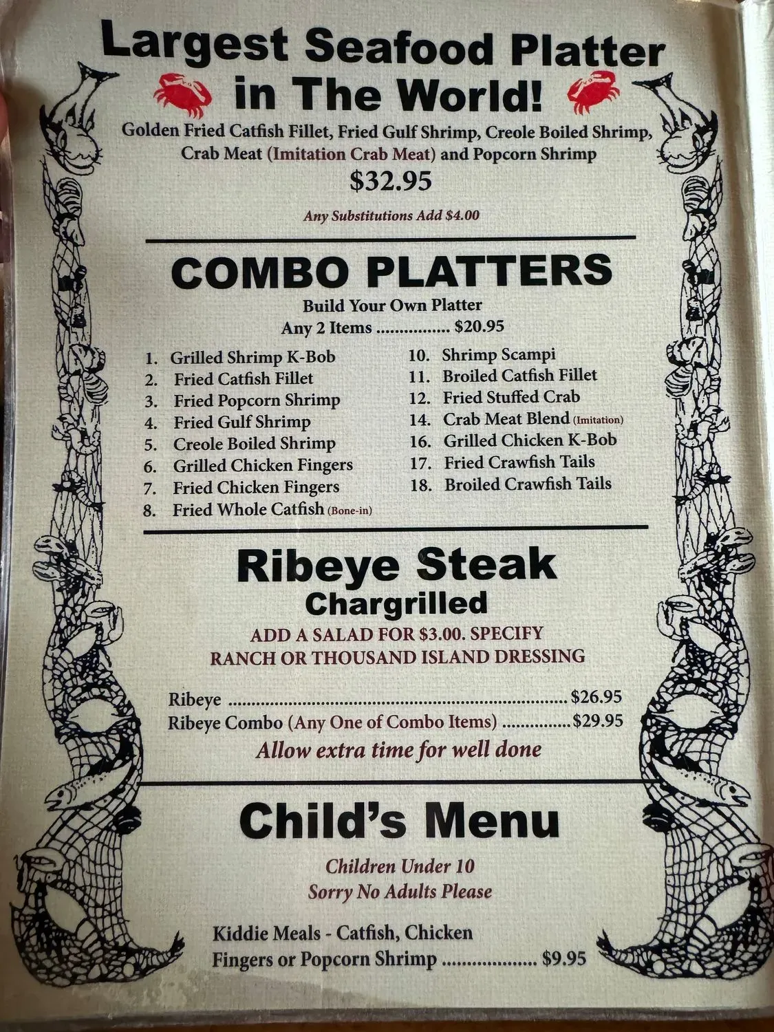 Top O' the River Menu - Updated November 2025
