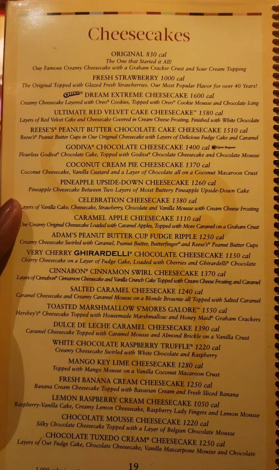 The Cheesecake Factory Menu - Updated October 2025