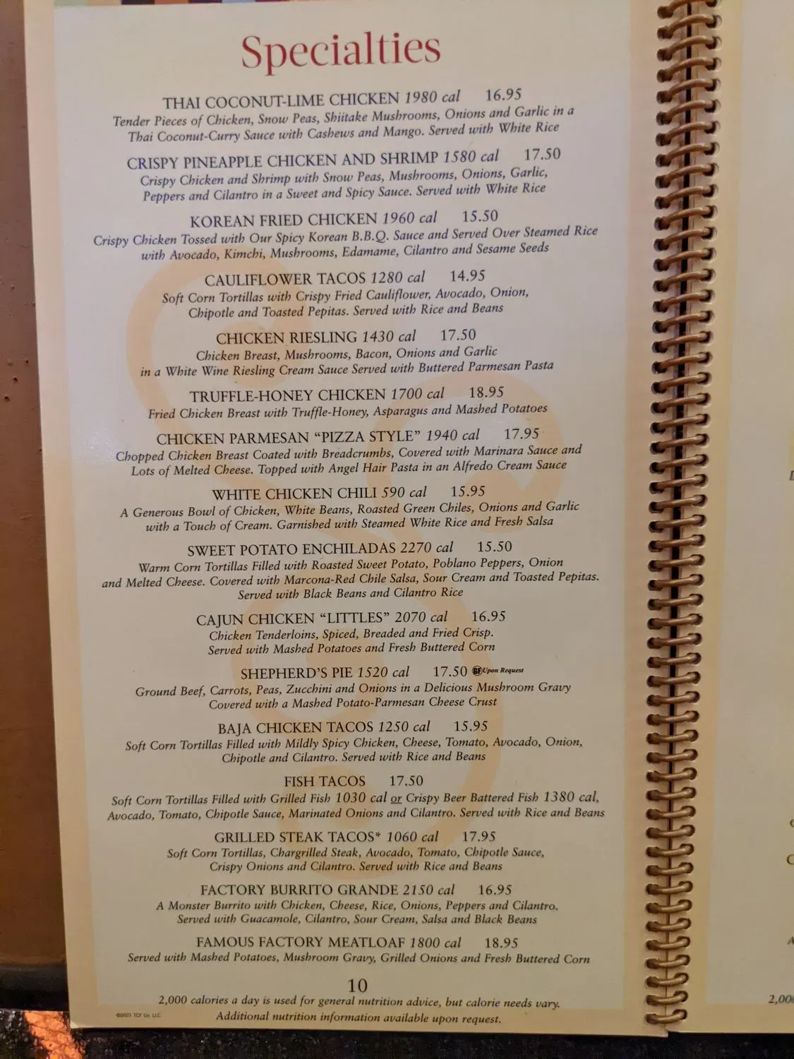The Cheesecake Factory Menu - Updated October 2025