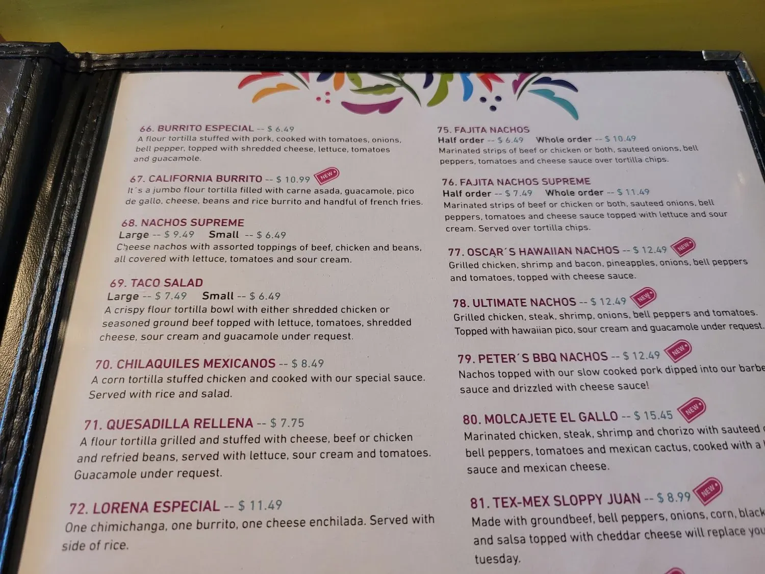 Menu 5