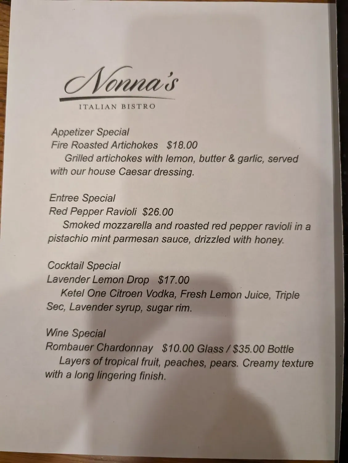 Menu 1