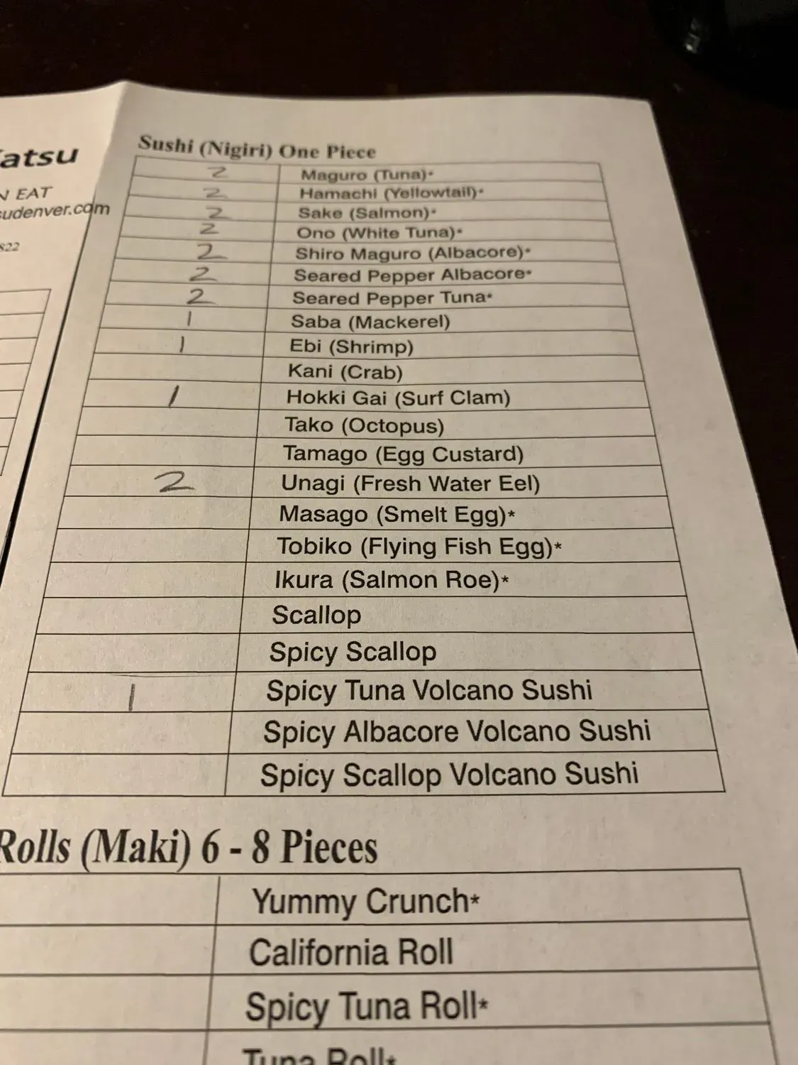 Menu 5