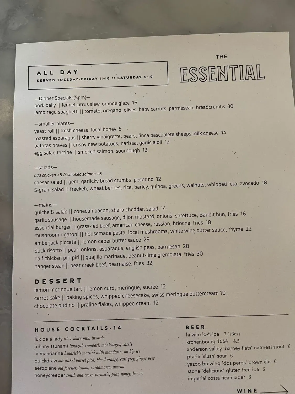 Menu 2