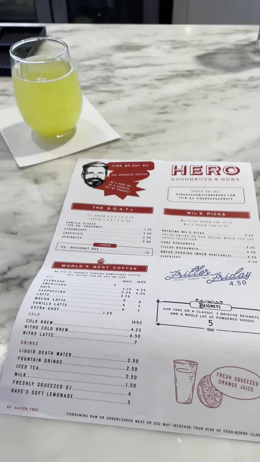 Hero Diner Menu - Updated November 2025