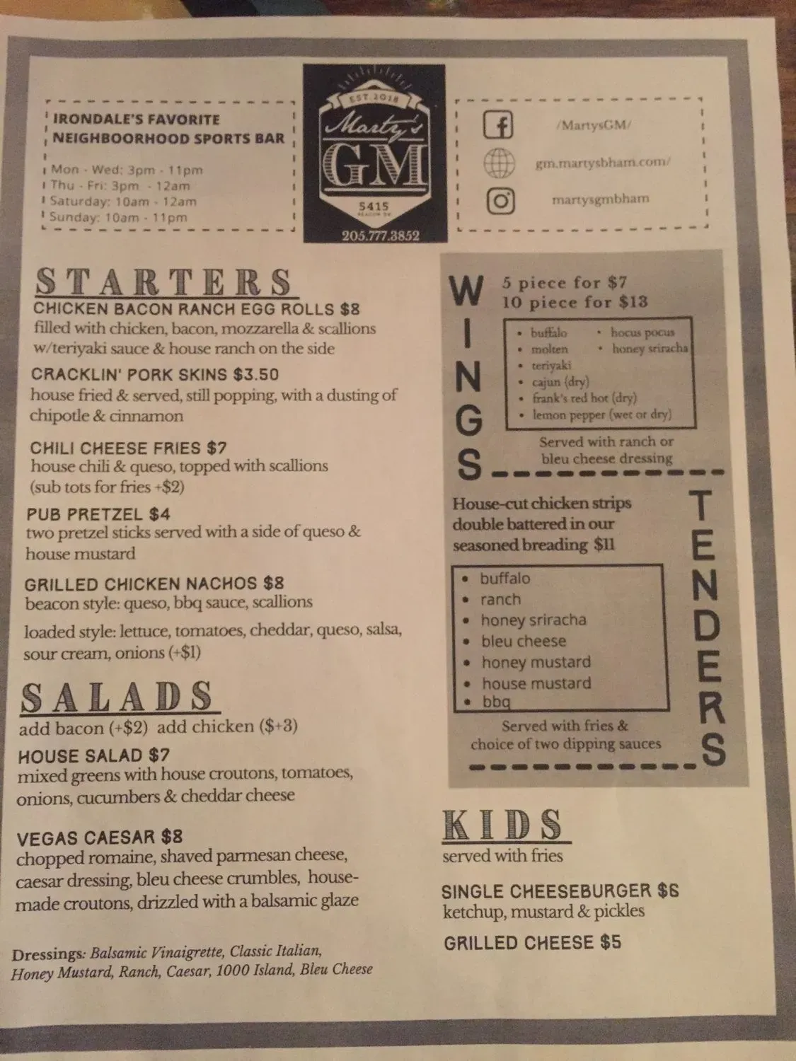 Menu 5