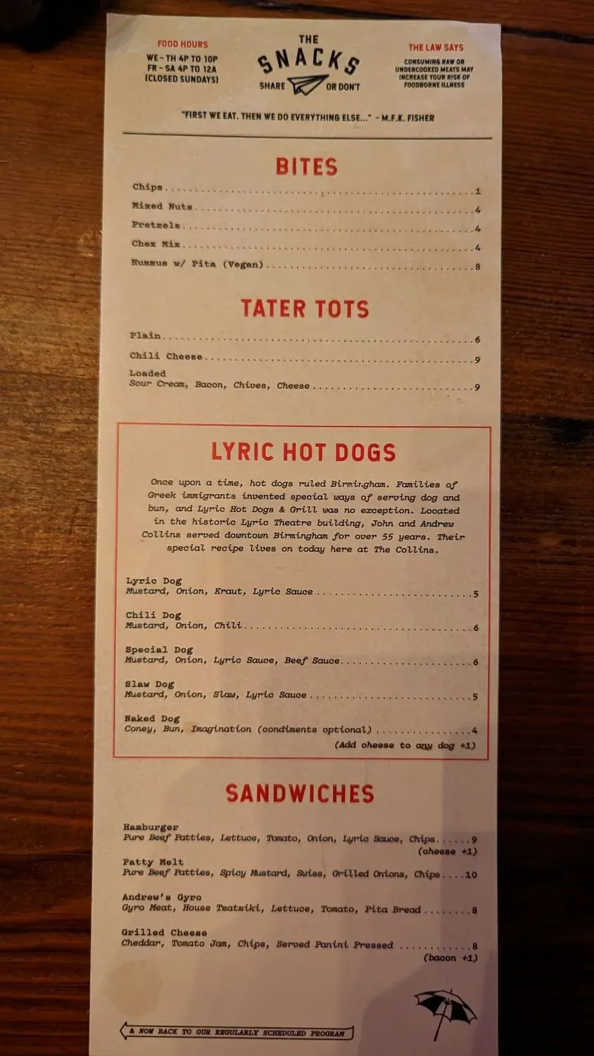 Menu 1