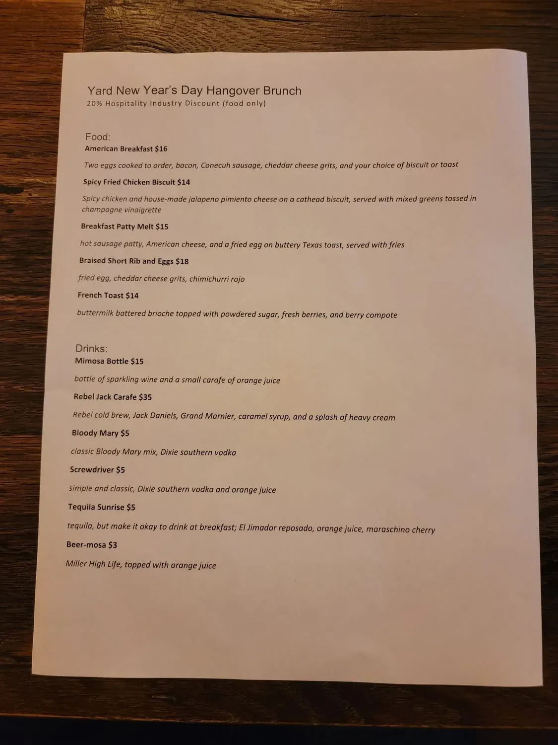 Menu 5