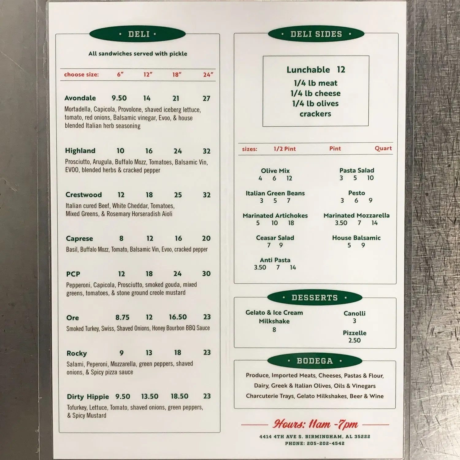 Menu 1