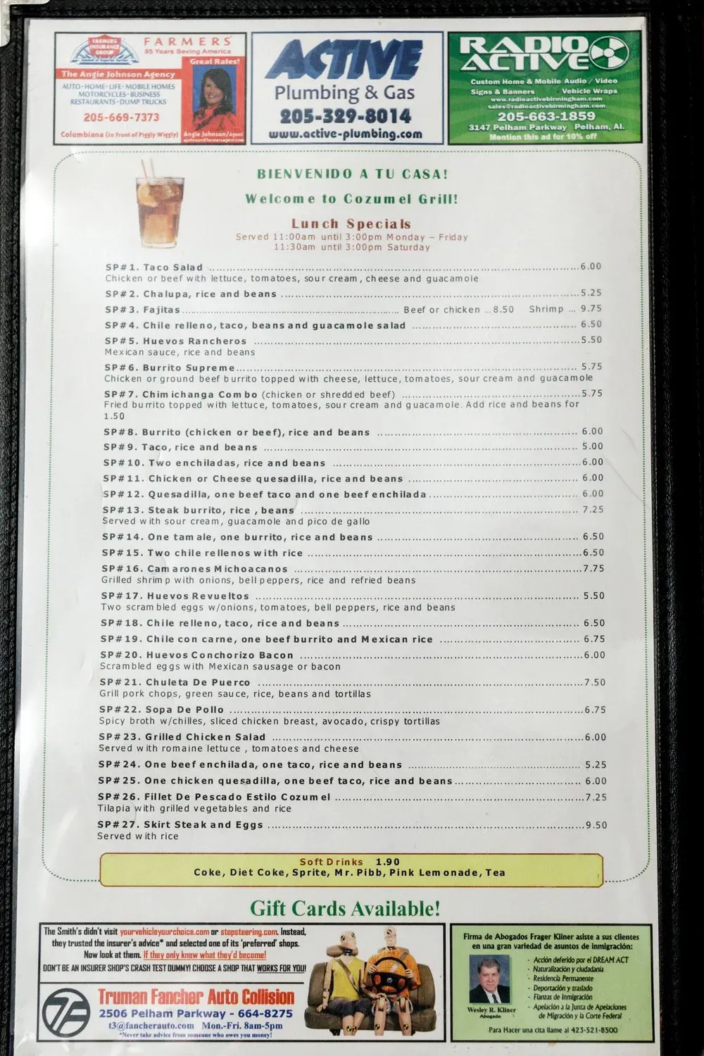 Menu 1