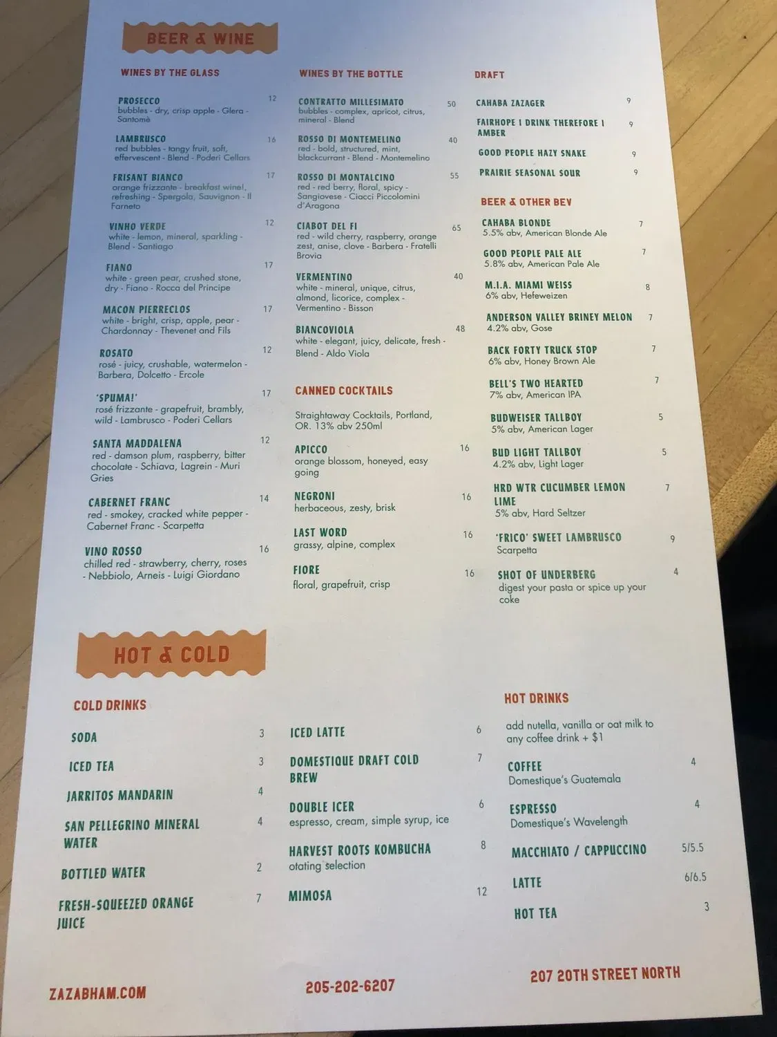 Menu 1