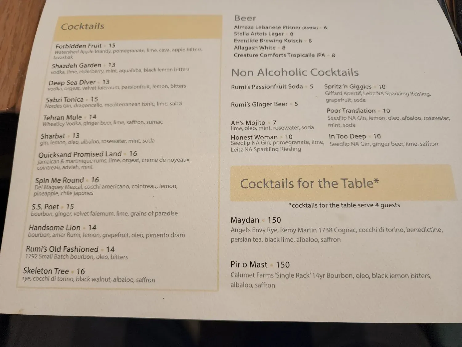 Menu 5