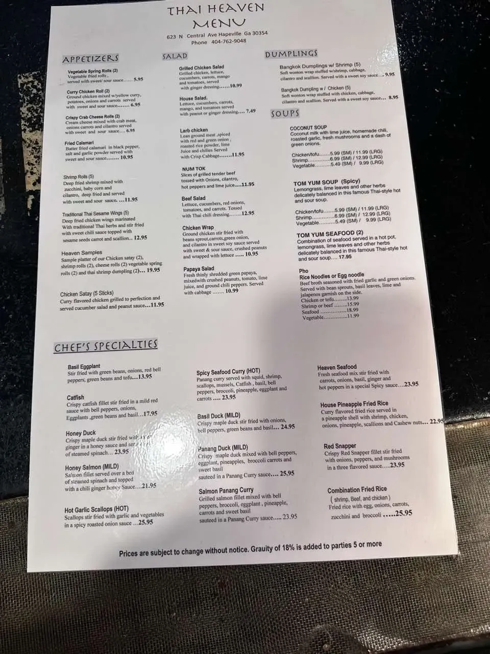 Menu 1