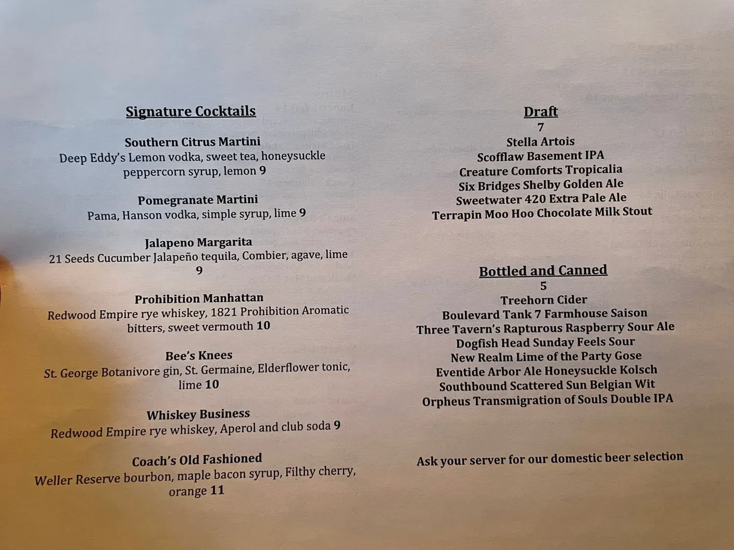 Menu 1