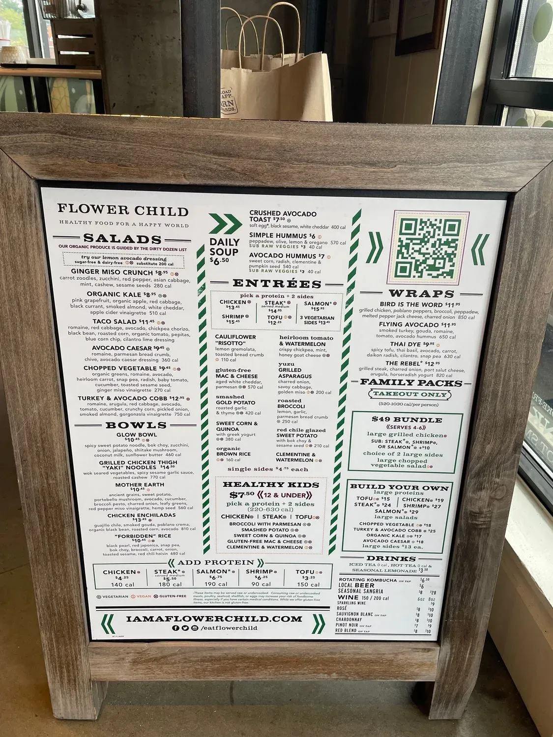 Flower Child Menu - Updated November 2025
