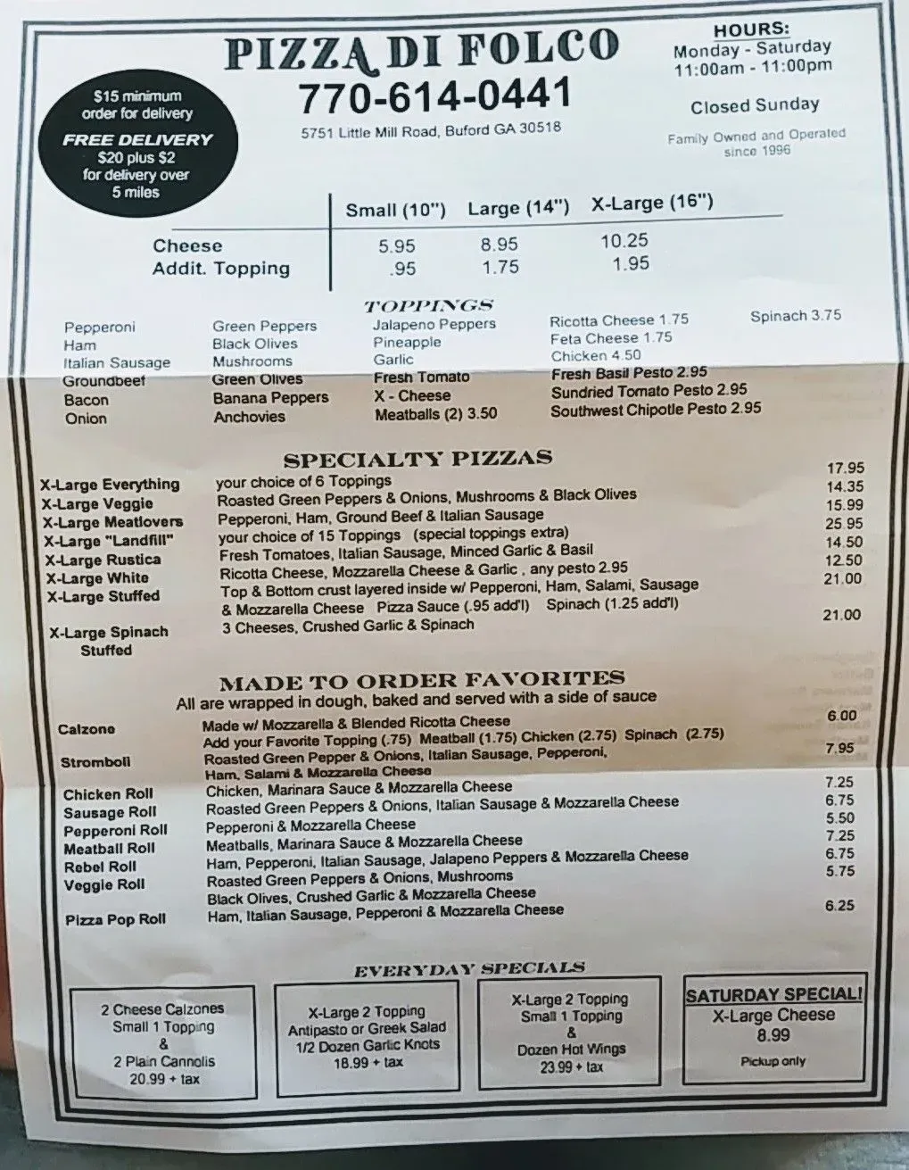 Menu 5