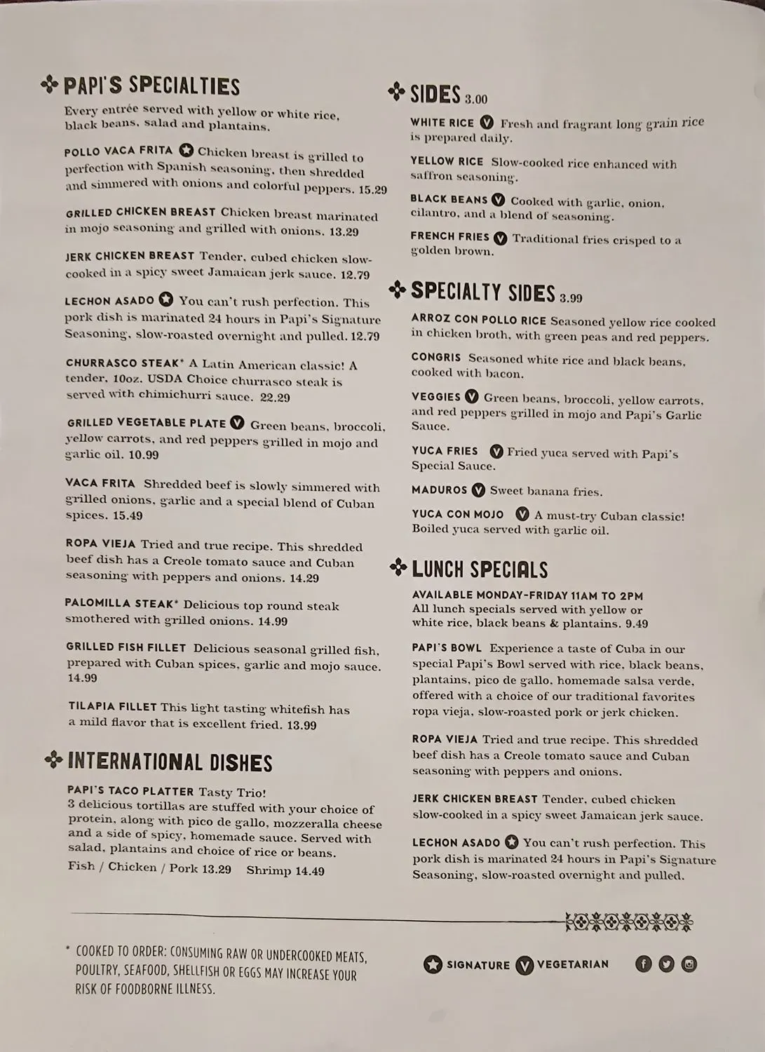 Papi's Cuban & Caribbean Grill Menu - Updated November 2025