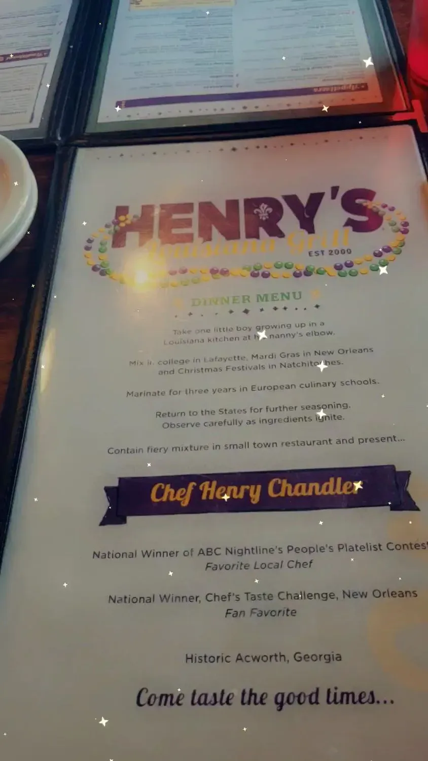 Henry's Louisiana Grill Menu - Updated November 2025