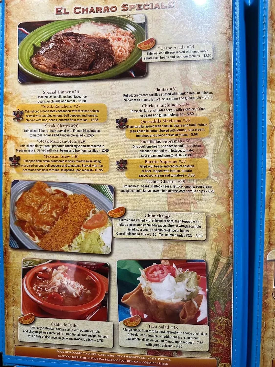 El Charro Mexican Restaurants Menu - Updated November 2025