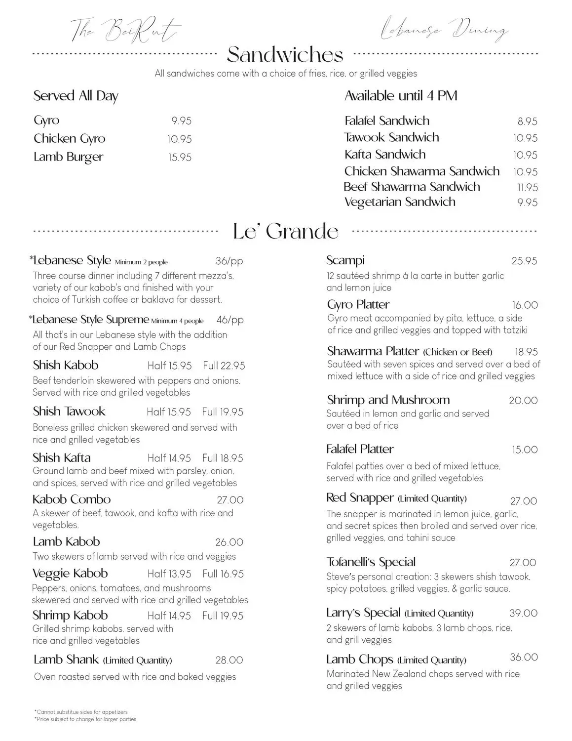 Menu 1