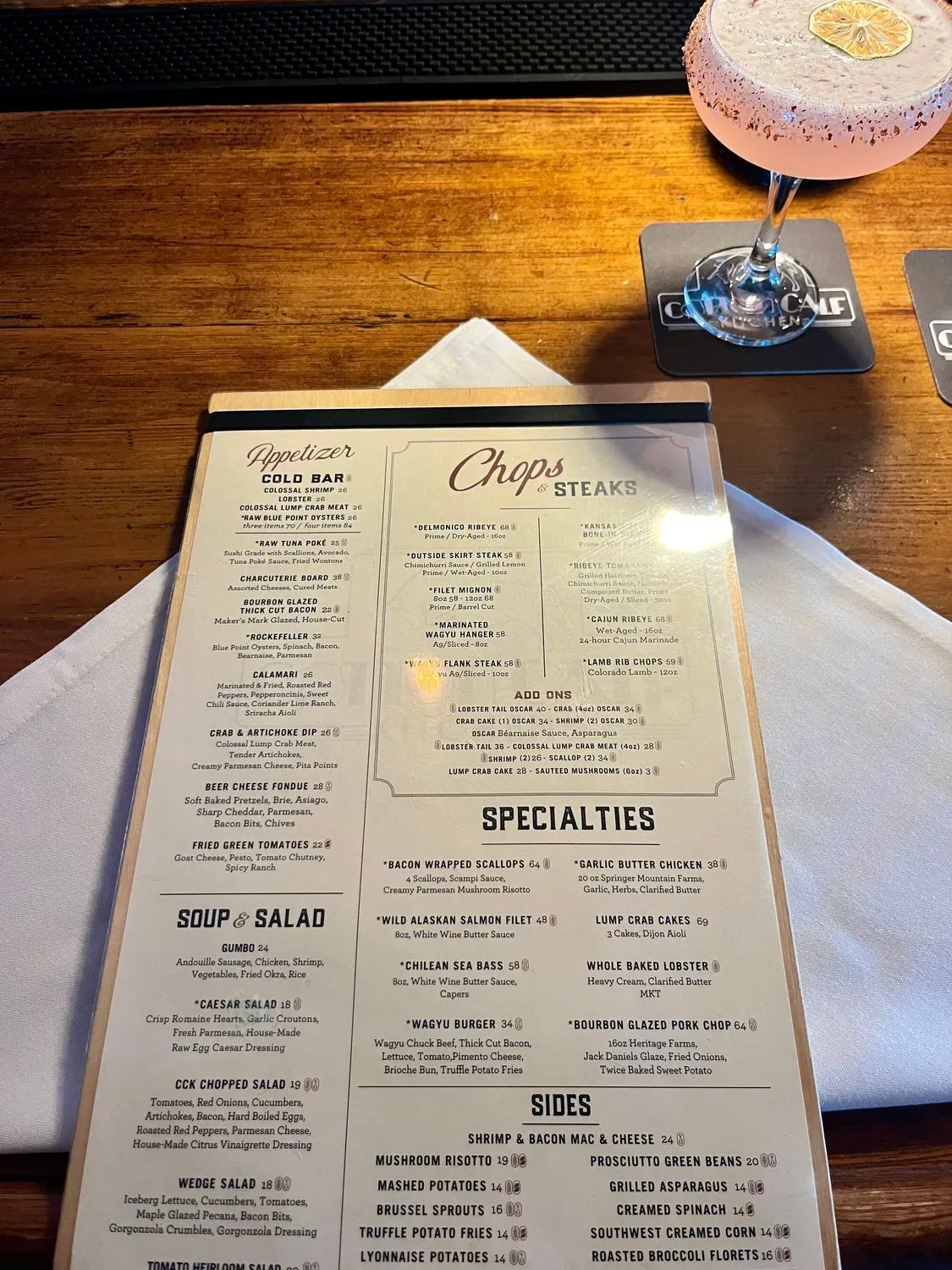 Cotton Calf Kitchen Menu